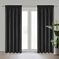 Zasłona czarna z matowej gładkiej tkaniny 140x270 cm taśma RITA Eurofirany