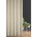 Firana szyta na taśmie 5 cm kremowa z delikatnej w dotyku etaminy w stylu eko z efektem kreszowania, wykończona obciążnikiem