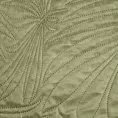 Narzuta welwetowa jasnozielona 220x240 cm pikowana metodą hot press we wzór liści palmy LUIZ DESIGN 91 Eurofirany