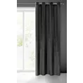 Zasłona czarna z błyszczącego strukturalnego welwetu 140x250 cm przelotka LUSSI Eurofirany