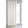 Zasłona biało, szampańska zdobiona nadrukiem geometrycznym 140x250 cm przelotka SEMI Eurofirany