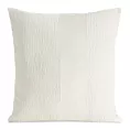 Poszewka na poduszkę 45x45 cm kremowa szenilowa zdobiona pionowym pasem z welwetu CARLA 05 Eurofirany