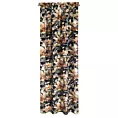 Zasłona grafitowo, zielona w kwiaty z welwetu 140x300 cm taśma BETTY Eurofirany