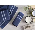 Ręcznik do rąk 30x50 cm bawełniany kolor granatowy w kontrastujące pasy 500 g/m2 DINA Eurofirany