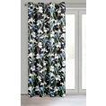 Zasłona czarno, niebieska w kwiaty irysów z welwetu 140x250 cm przelotka MAJA Eurofirany