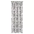 Zasłona biało, srebrna w liście ze srebrnym akcentem,welwetowa 140x270 cm taśma RODOS Eurofirany