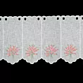 Tkanina firanowa zazdrostka zdobiona haftem różowych kwiatów Eurofirany