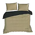 Pościel 160x200 cm z makosatyny bawełnianej kolor beżowy, czarny EVA 8 Eva Minge Eurofirany