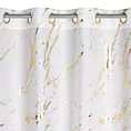 Zasłona biało, złocista zdobiona nadrukiem marmurku 140x250 cm przelotka LANI Eurofirany