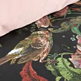 Pościel 160x200 cm bawełniana kolor czarny, pudrowy róż z botanicznym wzorem SPRING 21 Eurofirany