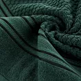Ręcznik do rąk 30x50 cm bawełniany kolor ciemnozielony zdobiony subtelnymi paseczkami 500 g/m2 DAVOS Eurofirany