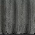 Zasłona szyta na przelotkach grafitowa z tkaniny o szenilowej strukturze