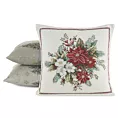 Poszewka na poduszkę 45x45 cm świąteczna gobelinowa z mieszanki włókien czerwono, beżowa Eurofirany
