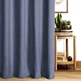 Zasłona szyta na taśmie 5 cm granatowa z miękkiej szenilowej tkaniny z efektem melanżu