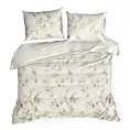 Pościel 220x200 cm z satyny bawełnianej kolor kremowy, brązowy z wzorem kwiatowym ELLA 19 w kwiaty Eurofirany