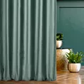Zasłona szyta na taśmie fala ciemnomiętowa z miękkiej półmatowej tkaniny welwetowej
