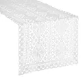 Bieżnik na stół 40x140 cm biały ażurowy MARY w stylu boho Eurofirany