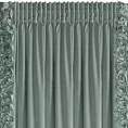 Zasłona miętowa z welwetu zdobiona aplikacją 3D róż 140x270 cm taśma - ROSES Eva Minge Eurofirany