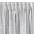 Firana biała z lekkiej etaminy z żakardowym motywem liści 140x270 cm taśma JANE Eurofirany