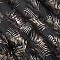 Zasłona czarno, szampańska w złote liście palmy z welwetu 140x300 cm taśma GLORIA Eurofirany
