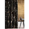 Zasłona szyta na taśmie fala czarno złota z tkaniny welwetowej z metalicznym nadrukiem