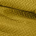Narzuta welwetowa musztardowa 200x220 cm pikowana metodą hot press wzór geometryczny LUIZ Eurofirany