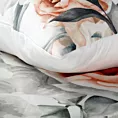 Pościel 220x200 cm bawełniana kolor biały, jasnopomarańczowy zdobiona nadrukiem kwiatów DIVA Eurofirany