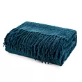 Koc  150x180 cm granatowy o strukturze bukli BELA Eurofirany
