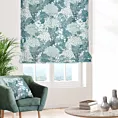 Roleta rzymska miętowa z miękkiej tkaniny typu blackout drukowanej w kwiatowy wzór