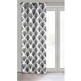 Zasłona biało, czarna z oryginalnym wzorem 140x250 cm przelotka KARIN Eurofirany