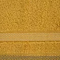 Ręcznik kąpielowy 50x90 cm bawełniany kolor musztardowy zero twist z bordiurą w paski 400 g/m2 RIKI Eurofirany