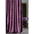 Zasłona szyta na taśmie fala ITALIA fioletowa z tkaniny welwetowej o delikatnym połysku