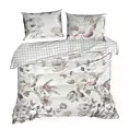 Pościel 160x200 cm bawełniana makosatyna kolor biały, pudrowy z wzorem kwiatowym Eurofirany Premium