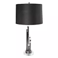 Lampa stołowa do pokoju czarna ISLA zdobiona kryształkami Eurofirany