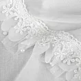 Komplet firan białych zdobionych aplikacją z gipiurą z perełkami 140x270 cm taśma+troczek ELENA Eurofirany