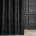 Zasłona szyta na taśmie 5 cm czarno srebrna z szenilowej tkaniny w geometryczny wzór przetykany błyszczącą nicią Italissima Eva Minge
