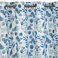 Zasłona biała w niebieskie liście 140x250 cm przelotka ROSALI Eurofirany