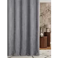 Zasłona szyta na flexach stalowo popielata z dwustronnej tkaniny zaciemniającej 100% blackout, o strukturze weluru