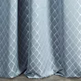 Zasłona szyta na tunelu LANA niebieska w elegancki wzór marokańskiej koniczyny z lekkim połyskiem