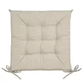 Poduszka na krzesło 40 x 40 x 5 cm wodoodporna kremowa z pikowaniem GARDEN Eurofirany