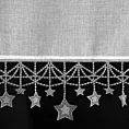 Zazdrostka świąteczna biało, srebrna z etaminy zdobiona luźno zwisającymi gwiazdkami 150x90 cm tunel - XMAS Eurofirany