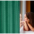 Zasłona zielona wzór geometryczny z wytłaczanego welwetu 140x250 cm przelotka JULIA Eurofirany
