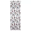 Zasłona biało, szara zdobiona subtelnym nadrukiem z etaminy 140x270 cm taśma MARINA Eurofirany