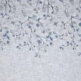 Zasłona biało, granatowa z wzorem kwitnących gałązek z delikatnej etaminy 140x250 cm przelotka ANA Eurofirany