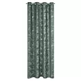 Zasłona oliwkowa z trójwymiarowym wzorem liści, welwetowa 140x250 cm przelotka LIVIA Eurofirany