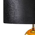 Lampa stojąca do salonu czarno, złota KAJA na podstawie łączącej szkło i metal z welwetowym abażurem Eurofirany