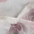Poszewka szyta jasnokremowo pudrowa z tkaniny o naturalnym splocie z kwiatowym nadrukiem