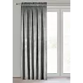 Zasłona szara z gładkiego welwetu 140x300 cm taśma PIERRE Eurofirany