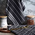 Komplet ściereczek kuchennych 2szt 50x70 cm bawełniany kolor stalowy w kratkę oraz subtelne pasy 200 g/m2 RUBI Eurofirany