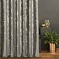 Zasłona szyta na przelotkach beżowo złocista z tkaniny welwetowej ze złotym marmurkowym nadrukiem